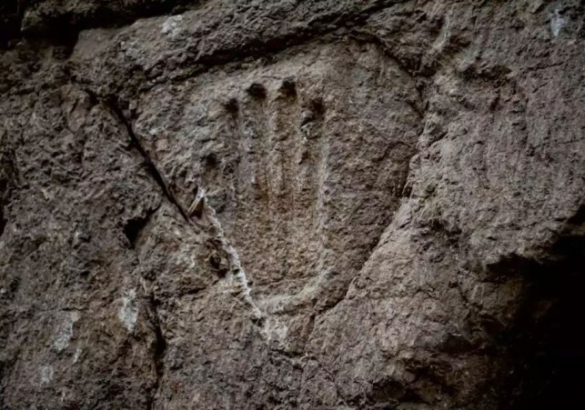 odcisk dloni z fosy w jerozolimie